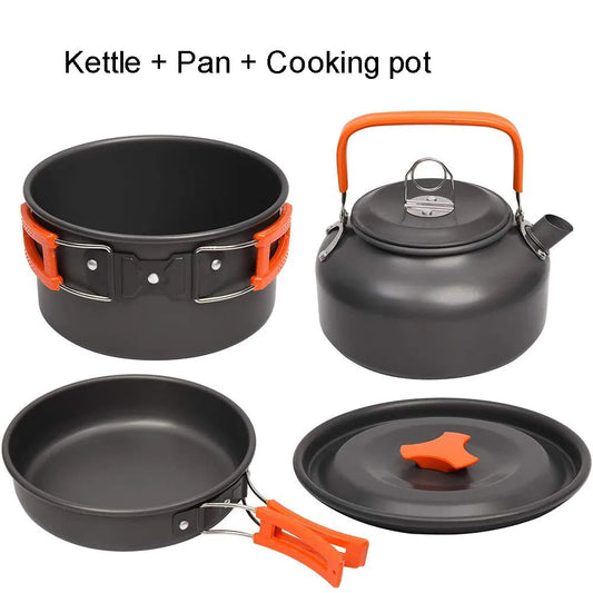 Camping Aluminum Cooking Set with Water Kettle