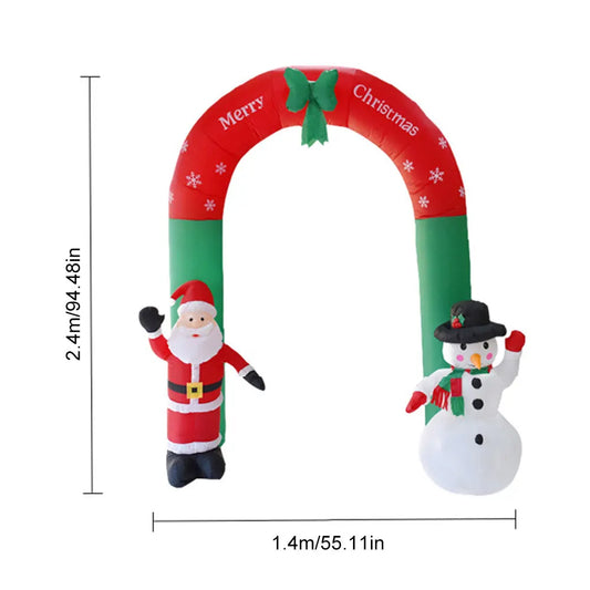 Transform Your Yard with Festive Christmas Arch Inflatables - LED Lights Included!