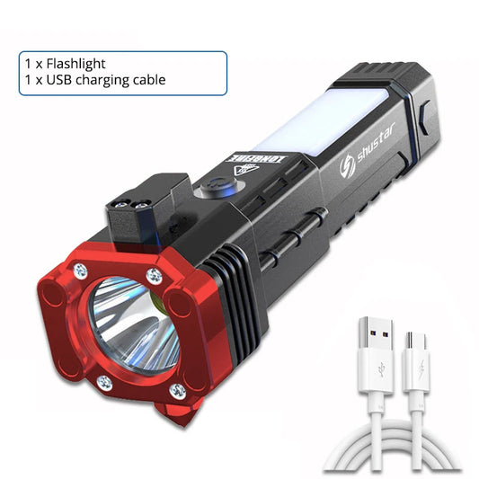 Ultimate USB Flashlight: Super Bright, Waterproof, Hammer, Magnetic, USB Charging