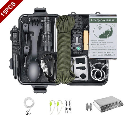 15 IN 1 Emergency Survival Kit for Outdoor  Camping / Adventure